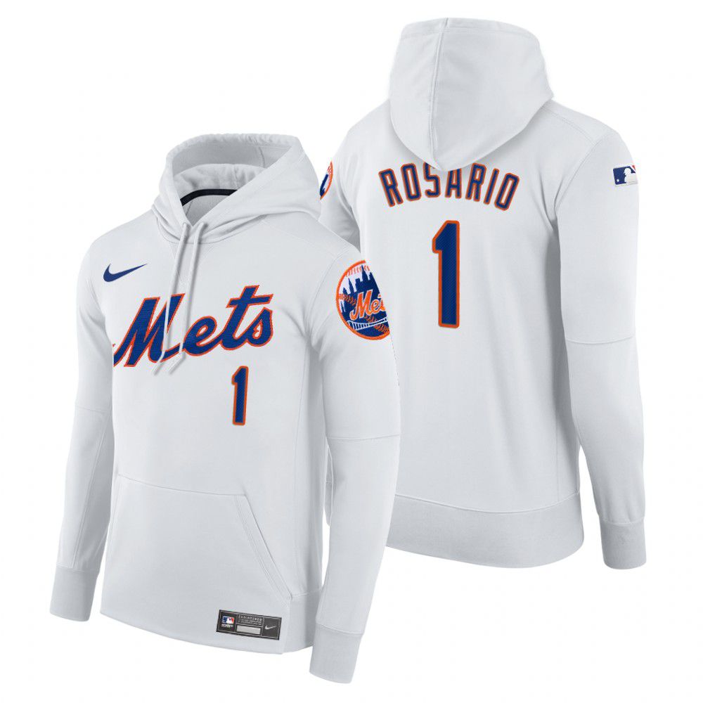 Men New York Mets #1 Rosario white home hoodie 2021 MLB Nike Jerseys->new york mets->MLB Jersey